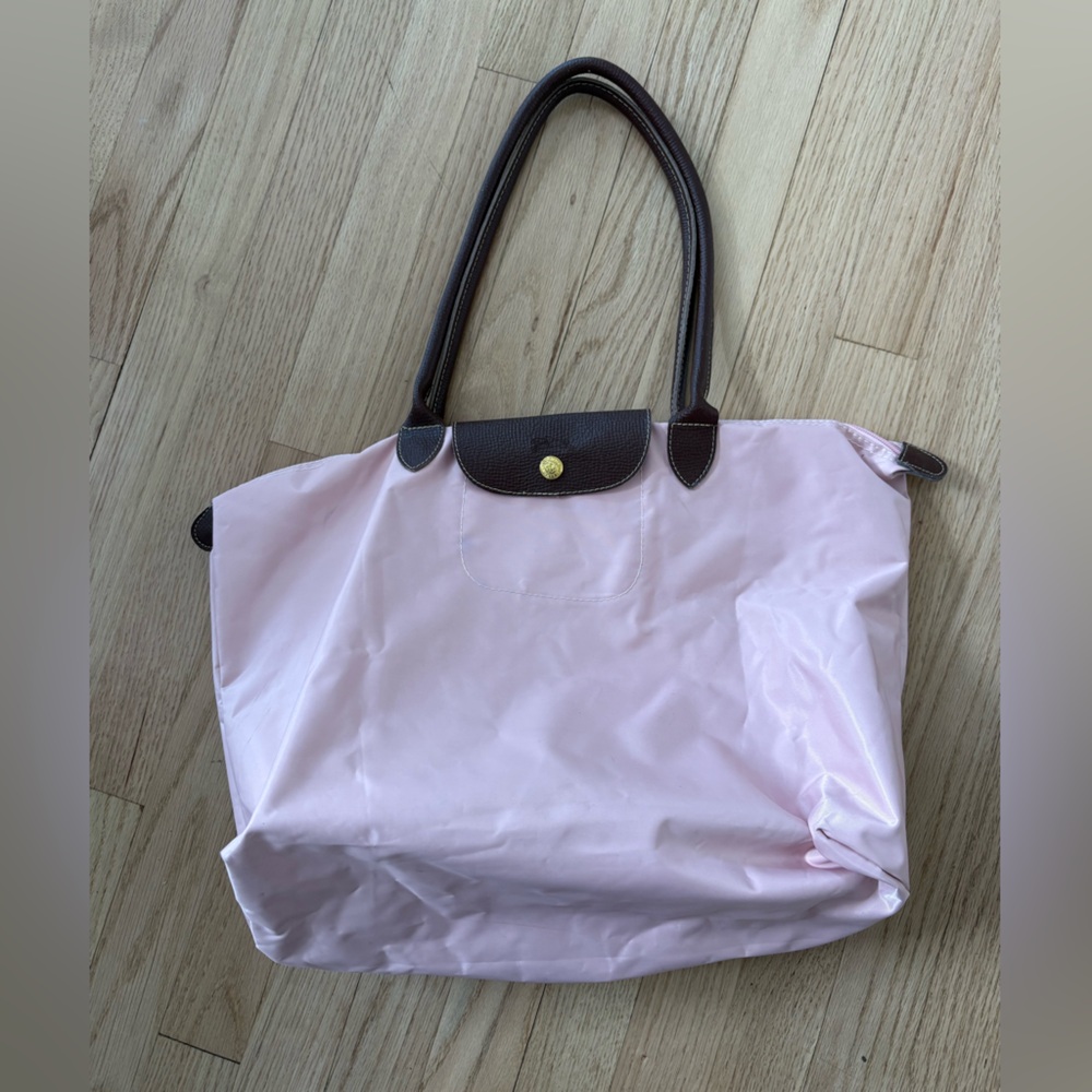 Pink longchamp Tote Bag with Dark Brown Trim - Women Bags . Hardly used